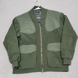 Beretta Jacket Mens Medium Green Bomber Fleece Lined Full Zip Pockets Collared